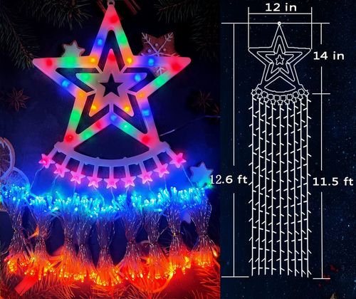 Kwaiffeo Outdoor Christmas Decorations 350 LED Waterfall Christmas Lights 3.5M — image 4