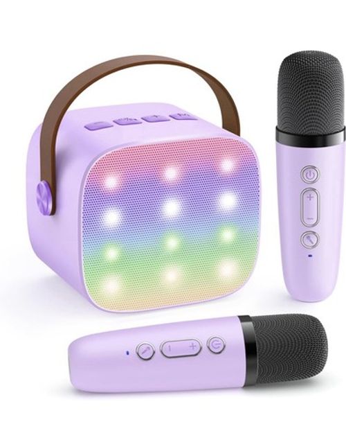 Kids Karaoke Machine 2 Wireless Microphones Bluetooth Speaker Birthday Party Toy