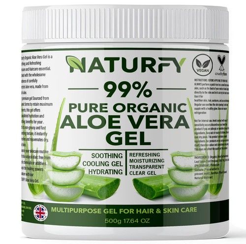 Aloe Vera Gel 100% Pure Natural Organic Multipurpose Soothing Hair & Skin Face