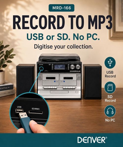 DAB/DAB+ Record Player Turntable Cassette & CD player HiFi with USB Recording — image 6