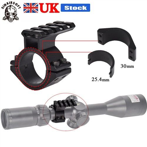 Scope Barrel Mount 25.4mm & 30mm Ring Adapter with 20mm Picatinny Rail For Rifle