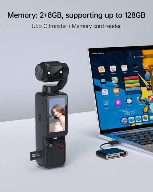 Vlogging Camera, Portable Handheld Video Pocket Body Camera Black — image 8