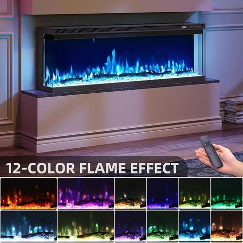 40" Fireplace Suite Surround Frame Electric Fire Wall Mount/Stand LED Flame WIFI — image 6
