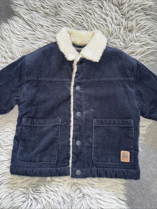 Next Navy Corduroy Jacket, Fleece Lined, 18-24 Months, Excellent Condition