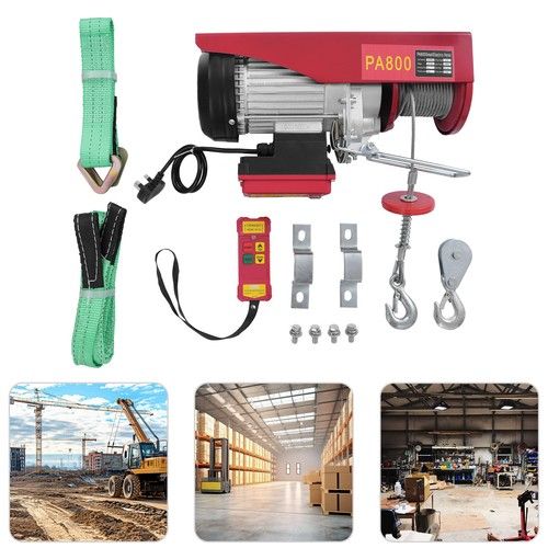 800kg Electric Winch Scaffold Hoist Winch Crane Workshop Garage Lifting w/Remote