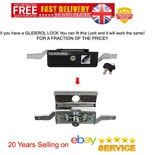 GLIDEROL GARAGE DOOR LOCK KEYS ROLLER SHUTTER HANDLE BLACK FACIA PLATE PARTS