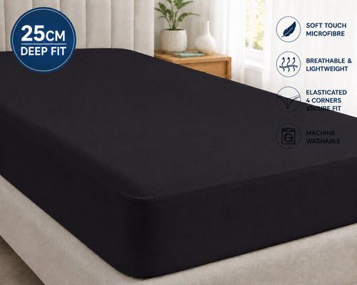 Full Fitted Bed Sheet Extra Deep 25 cm Single Double Super King Size Sheets UK
