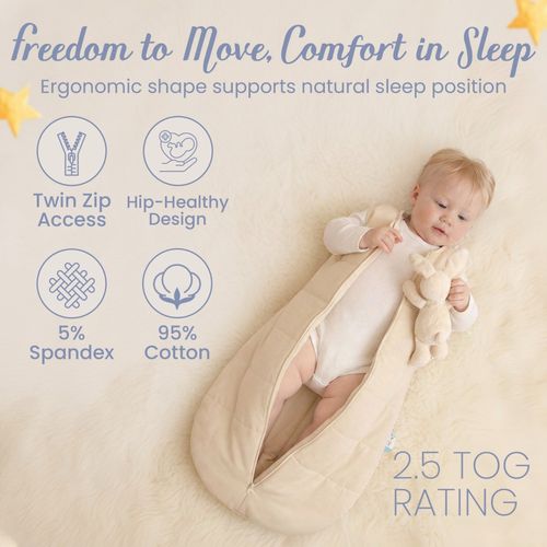 Baby Swaddle Sleeping Bag 2.5 Tog 0-3 months 3-12 months Cotton — image 5