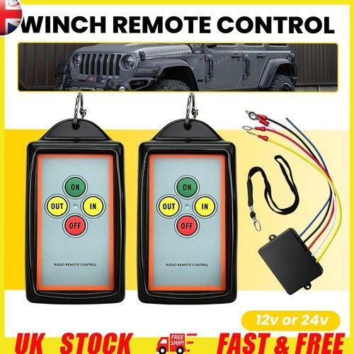 WINCH REMOTE CONTROL KIT WIRELESS TWIN HANDSET 12V or 24V For 4x4 ATV SUV Jeep