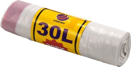Pedal Bin Liners 30L White Value Bin Liner 45x76cm W Draw Rubbish Refuse Bags