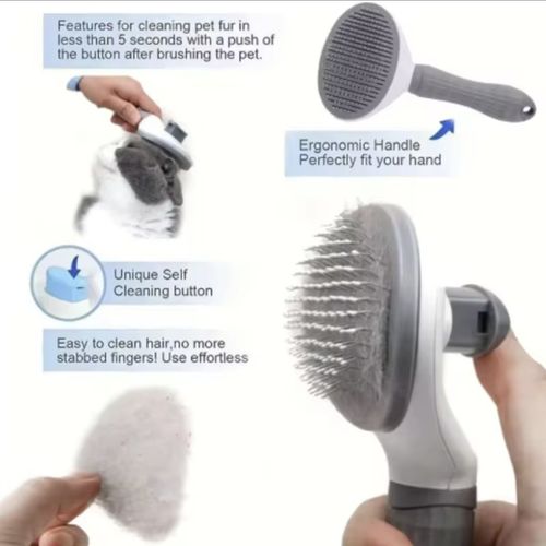 Self Cleaning Pet Grooming Brush Dog Cat Slicker Comb Hair Fur Remove — image 5