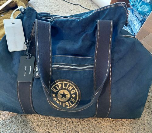 Kipling 19-22" Blue Solid Nylon Duffle Bag Adjustable Straps K13163 — image 1