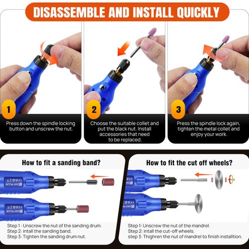 Rotary Multi Tool Set 80Pcs Dremel Compatible Accessories Mini Drill 5 Speeds — image 5