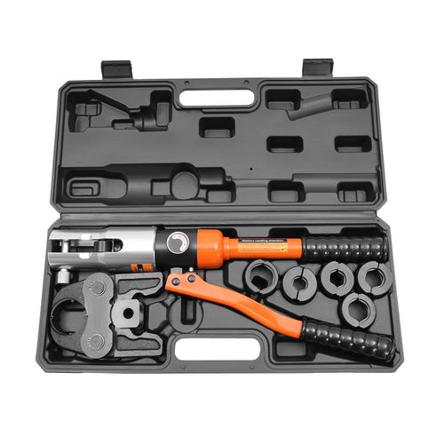10T Hydraulic Pipe Crimper Aluminum Tube Press Clamp Pliers Crimping Tool 5 Dies — image 1