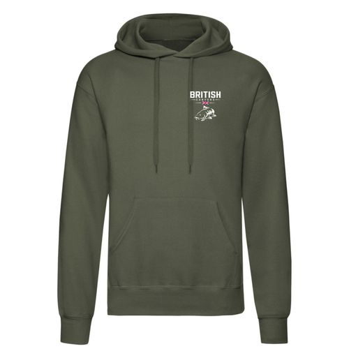British Carpers Carp Fishing Hoodie Olive Green Angling Fishing Pullover Jumper — image 2