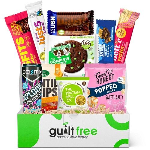 GuiltFree Vegan Protein Gift Box | 10 Items Dairy-Free Plant-Based Treats Hamper