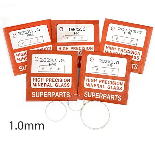 Quality Watch Glass Mineral Crystal Face Flat Round 1mm Thick, Ø 16.1mm to 40mm — image 1