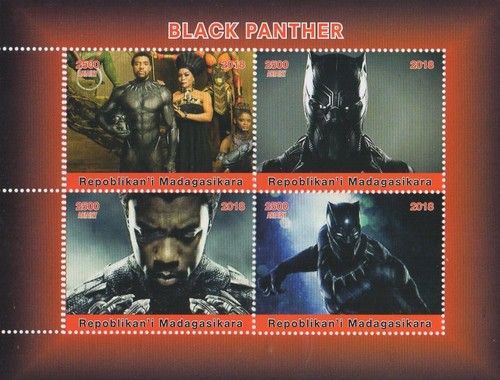 Black Panther Marvel superhero movie 2018 MNH stamp sheetlet