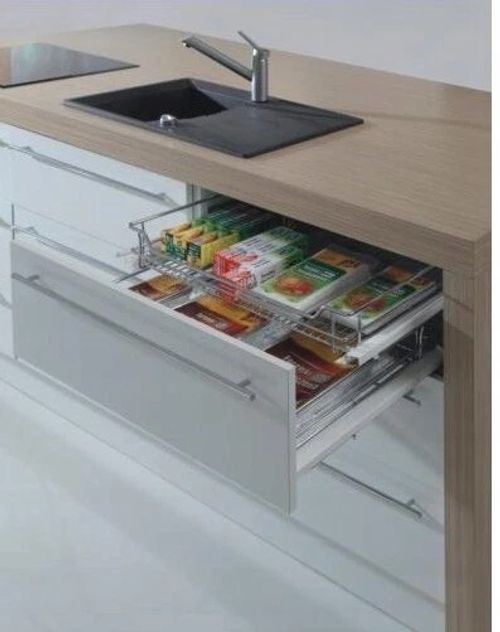 Pull-Out Storage Basket Wire Larder Kitchen Cupboard Soft Close Organiser — image 8