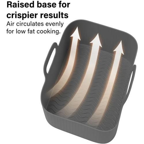 2 Pcs Foldable Silicone Air Fryer Tray Oven Microwave Reusable Dishwasher Safe — image 5
