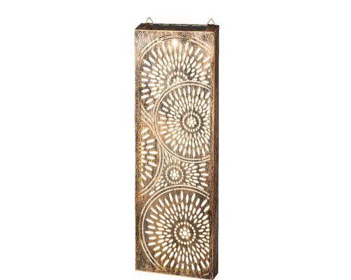 Bronze Garden Wall Art Solar Light Panel Light Up Garden Wall Decoration 60cm — image 1