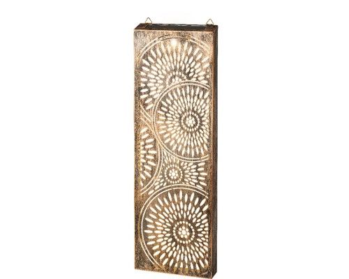 Bronze Garden Wall Art Solar Light Panel Light Up Garden Wall Decoration 60cm