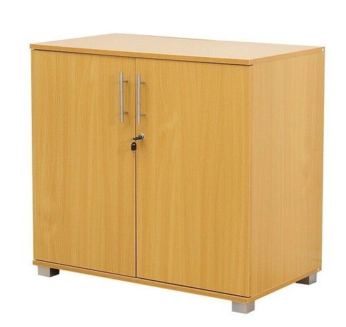 Beech Wood Storage Cabinet 2 Door Lockable Filing Cupboard Tool Shoe