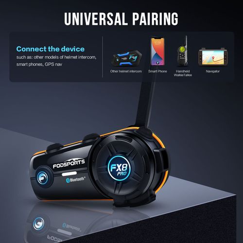3Pcs FX8 Pro Motorcycle Bluetooth Headset 10 Riders Group Helmet Intercom 2000m — image 14