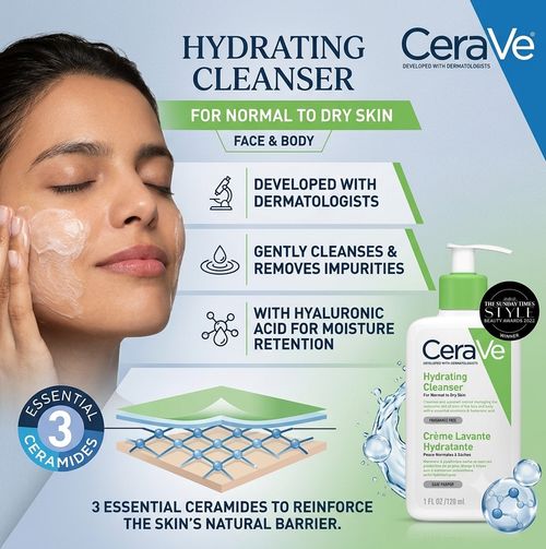 CeraVe Hydrating Cleanser 236ml Normal to Dry Skin Hyaluronic Acid Face Wash — image 9