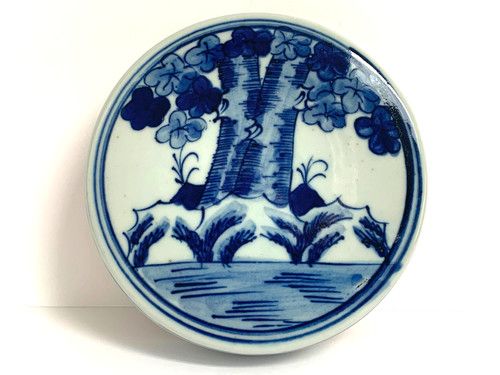 Chinese Porcelain Hand Painted Blue & White Ginger Jar Lid / Box Cover - No Base
