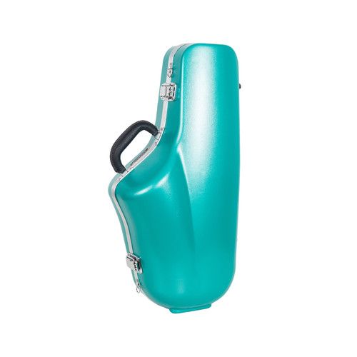 Crossrock Alto Saxophone Case | ABS Molded Hardshell-Detachable Strap-Mint Blue