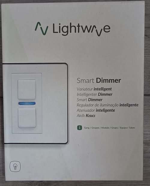 Lightwave White Master Smart Dimmer Switch - Single Gang Switch L21EU — image 1