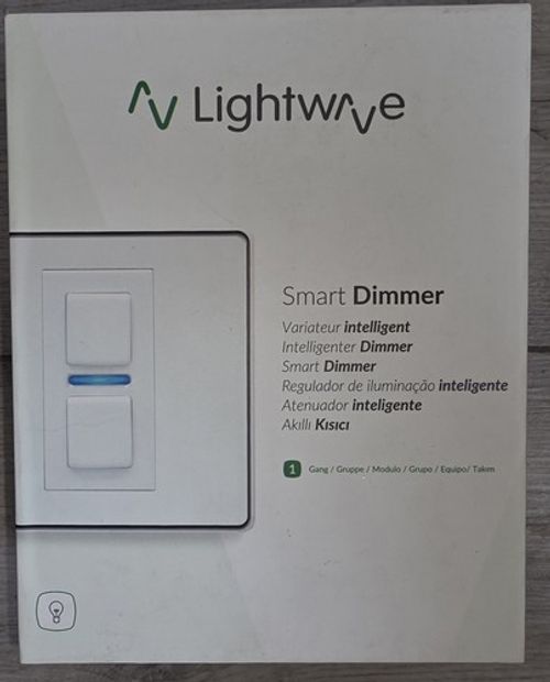 Lightwave White Master Smart Dimmer Switch - Single Gang Switch L21EU