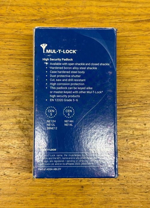 Mul-T-Lock Multi Lock SB NE12 High Security Shutter Padlock New Boxed 3 Keys — image 5