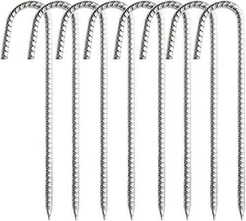 10-100x Heavy Duty 12" Galvanised Steel Ground Stakes J Shaped Pegs Gazebo Tent