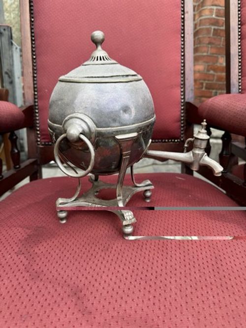 Silver Plate Antique Style Lidded Tea/Hot Water Urn Dispenser Stand & Tap
