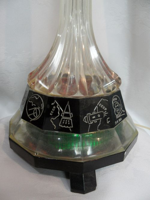 Vintage   2 USSR Rocket Lamp Soviet Space Gagarin Propaganda Night Table Light — image 4