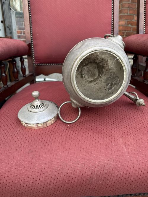 Silver Plate Antique Style Lidded Tea/Hot Water Urn Dispenser Stand & Tap — image 5