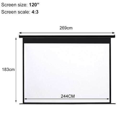 Wall Projection Screen Manual Pull-Down/Motorized Remote Projector Screen 4:3 HD