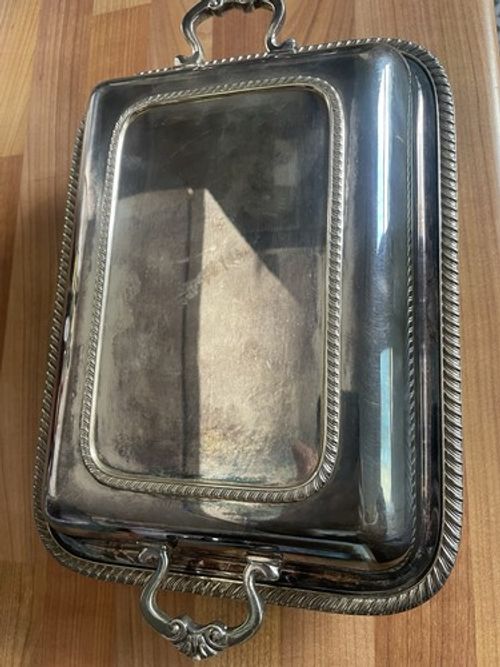 Antique Silverware Brook & Son Edinburgh Twin Handle Dish & Lid 31 X 20 cm 