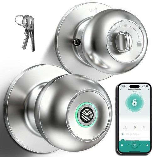 KLLOQE 3-in-1 Smart Lock Fingerprint Smart Door Knob with App Control Bluetooth