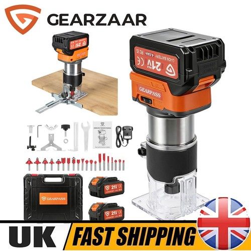 Palm Router Trimmed Compact 1/4 Inch Collet 6 Stage Speed Hand Held Wood Working