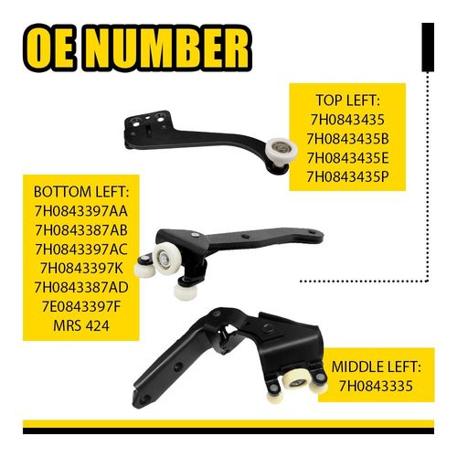 3x Sliding Door Roller Runner Hinge Guide Set Left Side For VW Transporter T5 — image 5