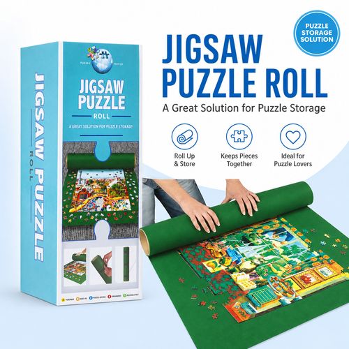 Jigsaw Puzzle Roll Up Rolling Mat Hard Storage Tube & Straps Up To 1500 Pieces — image 2