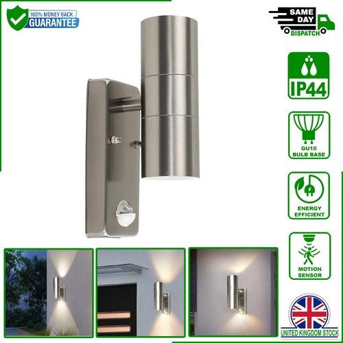 Outdoor Wall Light Fitting PIR Motion Sensor Garden Lamp IP44 Security Outside