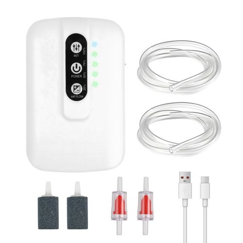 Silent Aquarium Oxygen Pump Air Pump Fish Tank Twin Outlet Valve Accessories UK — image 21