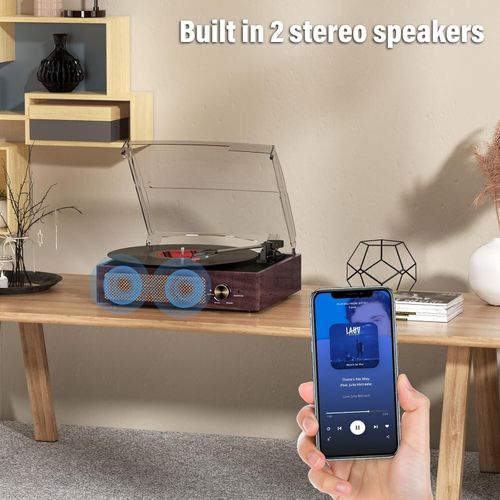 Bluetooth Vinyl Record Player,3-Speed Turntable with Stereo Speakers A — image 2