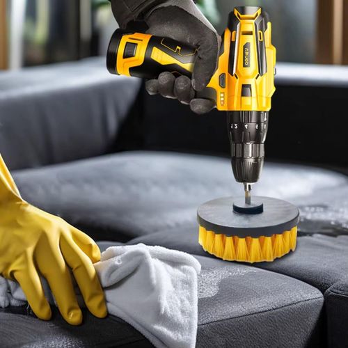 Drill Brush Cleaning Attachment Set – 12 Pack Power Scrubber 12 Pack, Yellow — image 4