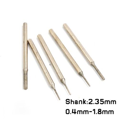 For Jade Glass Stone 0.4-1.8mm Diamond Coated Point Drill Bit Ceramic Tile Drill