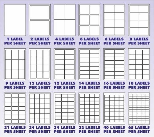 Address Labels White A4 Sheets Sticky Self Adhesive for Inkjet or Laser Printer